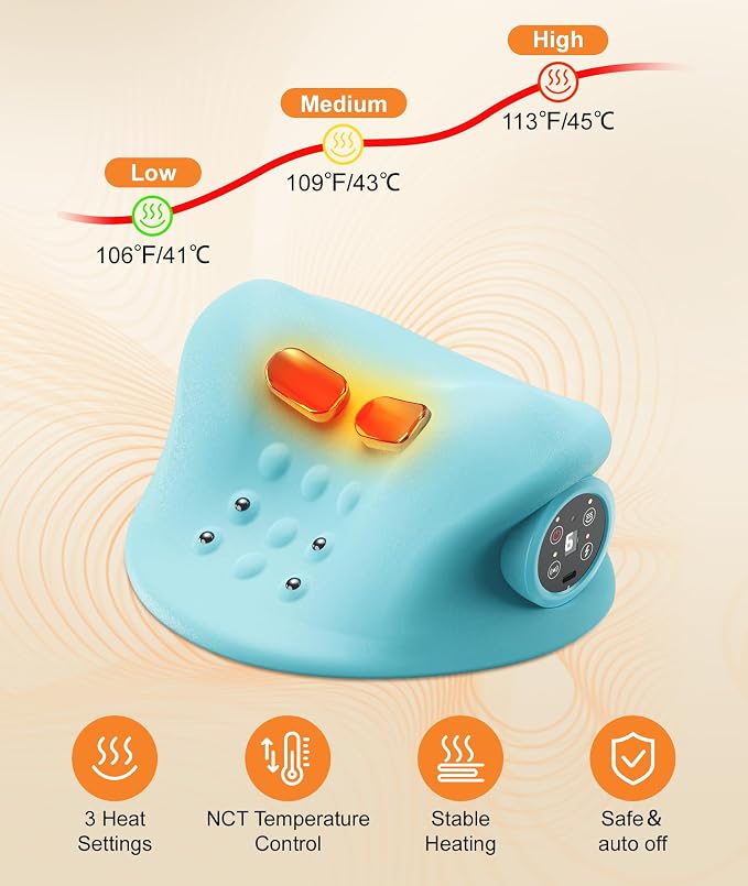Ringco Neck Massager with Heat & Vibration 3 Level Adjustable, Heated Neck - Image 5