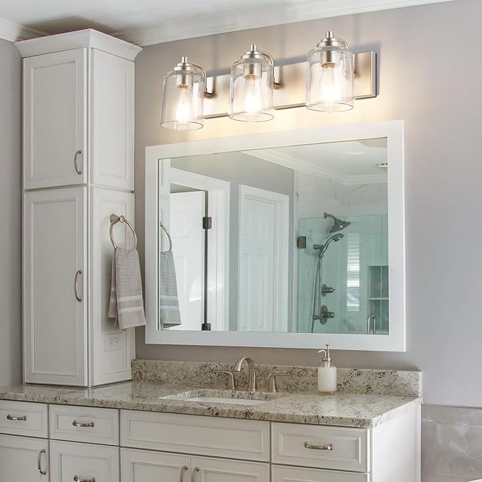 SOLFART Brushed Nickel Vanity Light Bathroom Light Fixtures Over Mirror 3 Light - Image 5