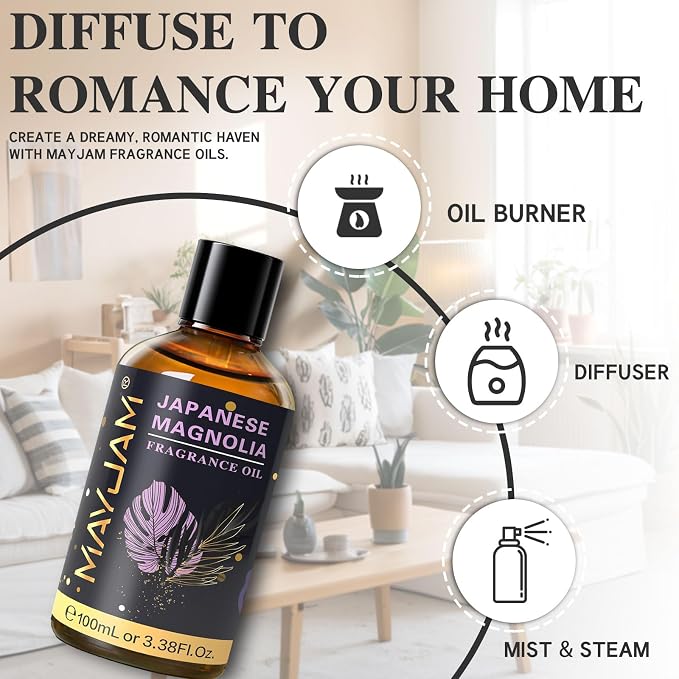 MAYJAM 100ML/3.38FL.OZ Japanese Magnolia Fragrance Oils - Image 5