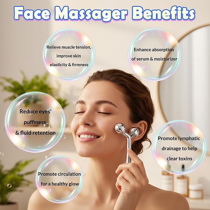 kullder Gua Sha Facial Tools & Face Roller Set 2pcs: Stainless Steel Lymphatic - Image 4