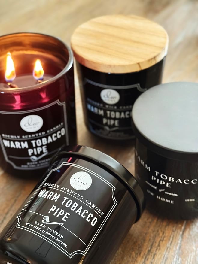 DW Home Warm Tobacco Pipe Scented Candles, 9 oz Single Wick Medium Jar - Image 6