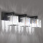 Aipsun Black Vanity Light Bathroom Lighting Fixtures 3 Light Crystal Modern - Image 2