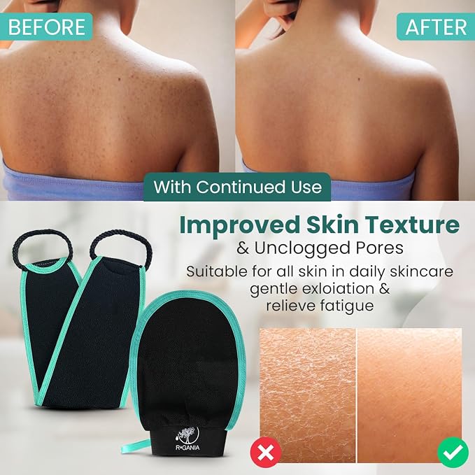 R'GANIA Deep Exfoliating Glove & Back Exfoliator – 100% Viscose. Korean - Image 6