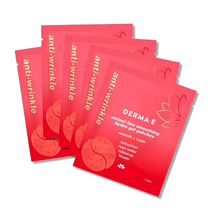 DERMA E Retinol + Bakuchiol Under Eye Patches Non-Irritating, Line Smoothing by DERMA-E