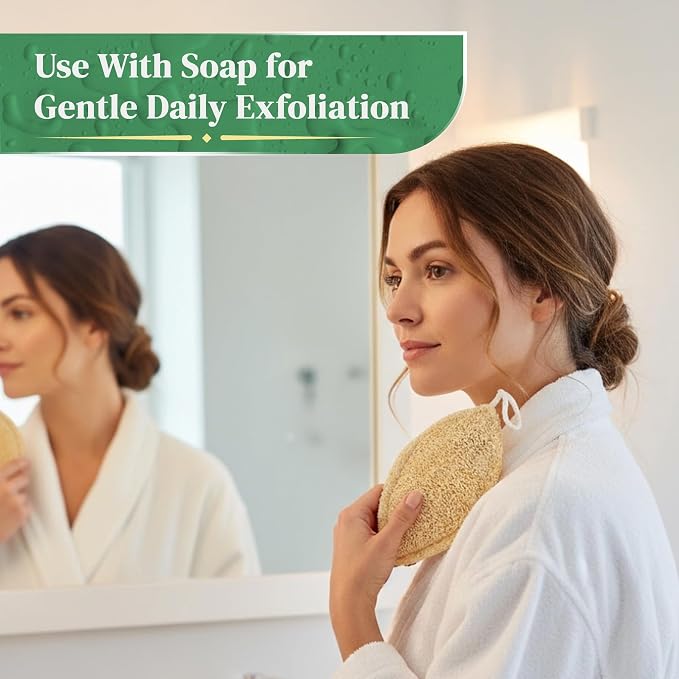 Natural Loofah Exfoliating Sponge - Image 5