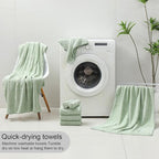 8 Piece Sage Green Bath Towels Set, 2 Oversized Large Bath Sheets, 2 Hand - Image 8