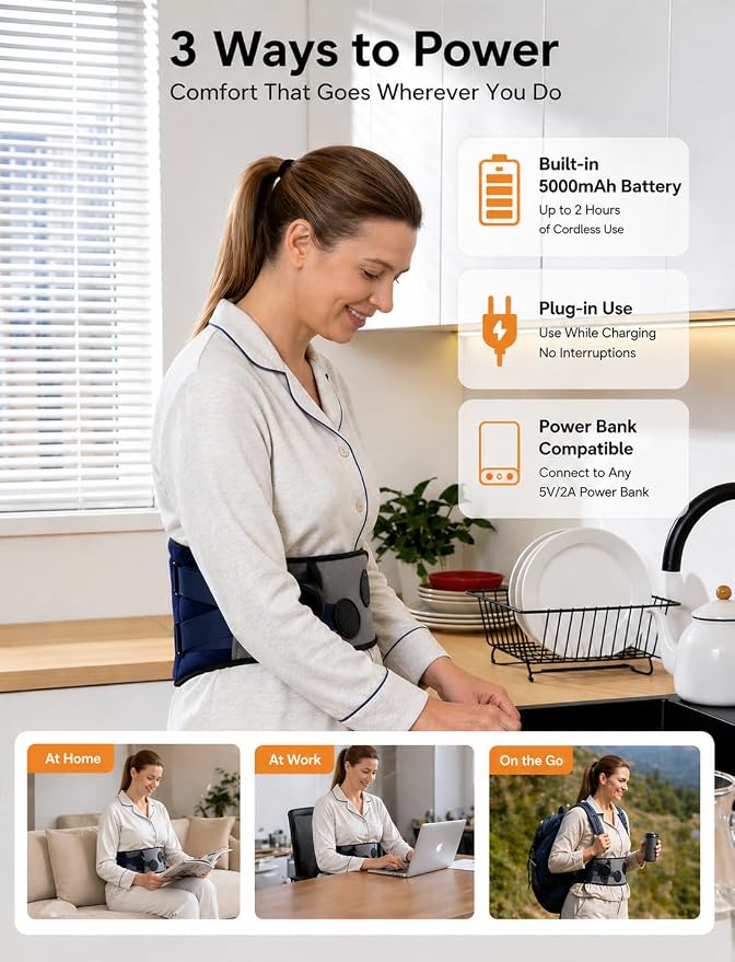 Cordless Heating Pad with Massager - Image 2