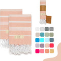 Hand Towels - Set of 2, Decorative Peshtemal Cotton Hand Towels by YAZZTURKISHCOTTON