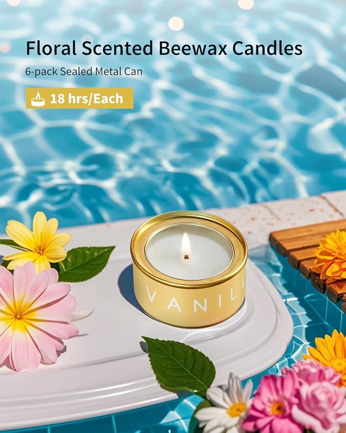 Floral Scented Candles Gift Set, Natural Beeswax - Image 2