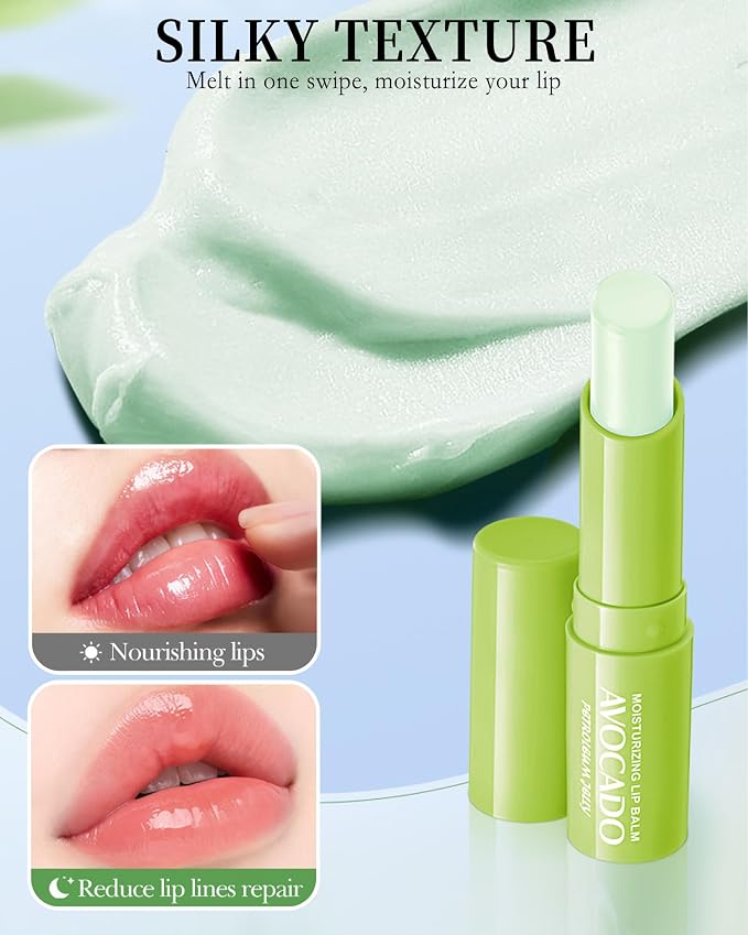 Lip Balm Set-8pcs Avocado Hydrating Lip Balm, Moisturizing Soothing Care Lip - Image 5