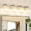 Aipsun Brushed Nickel Bathroom Lighting Fixtures 4 Light Crystal Modern by Aipsun