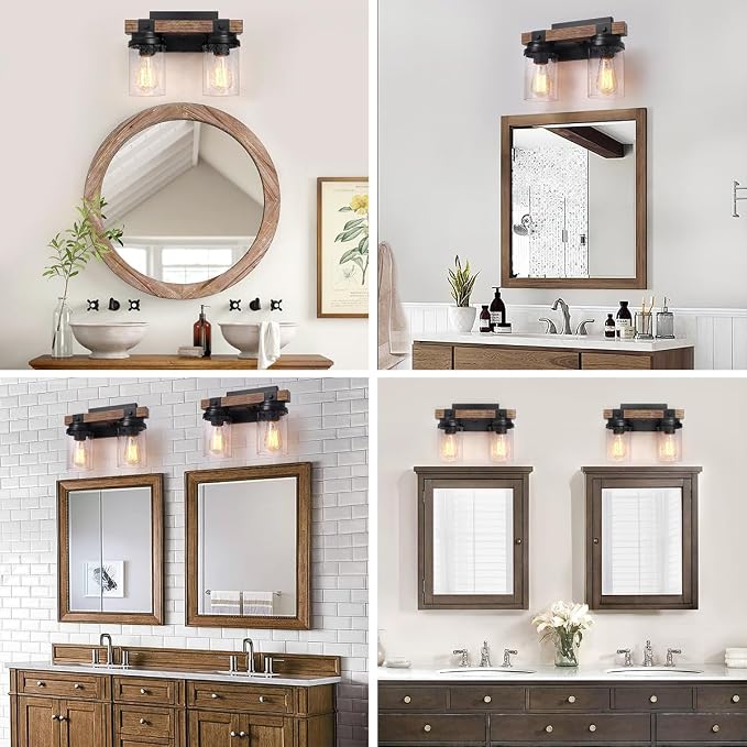 2-Light Farmhouse Vanity Lights - Image 3