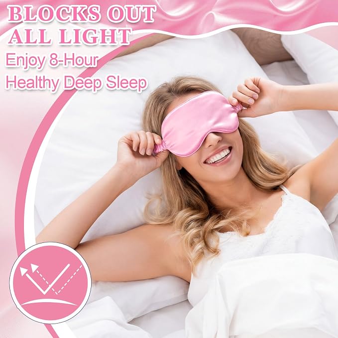 Cutecrop 12 Pcs Silk Sleep Masks Soft Satin Eye Masks - Image 4