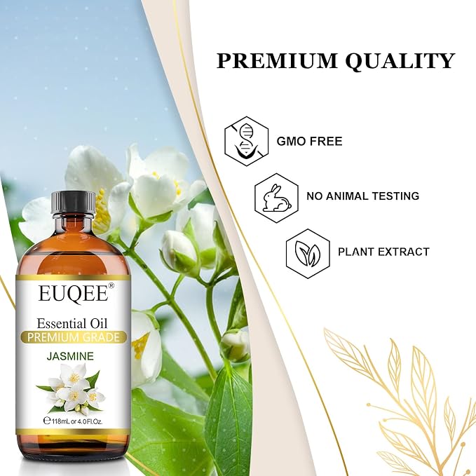 EUQEE Jasmine Essential Oil 118ml Premium Jasmine Oil - Image 3