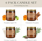 M&SENSE 4 Pack Fall Christmas Candle Gift Set, Aromatherapy Candle Gift - Image 2