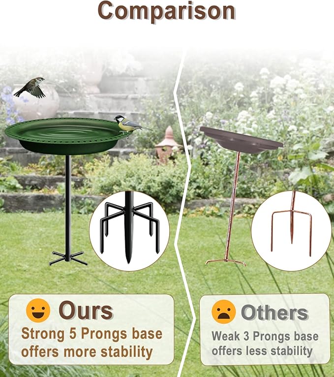 Garbuildman Upgraded 5-Prong Base Bird Bath - Image 4