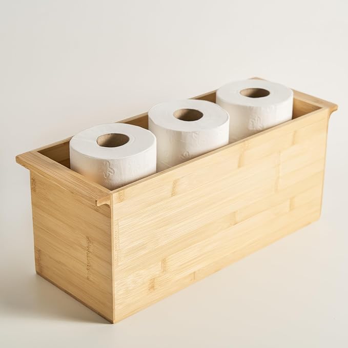 Bamboo Toilet Paper Holder & Bathroom Organizer by Alder Row, Freestanding - Image 4