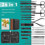 Nail Clippers Set, 26 Piece Manicure Set & Pedicure Kit, Stainless Steel - Image 8
