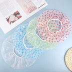 6 Pcs Shower Caps, Waterproof Bath Caps Plastic Reusable Shower Caps Elastic - Image 3