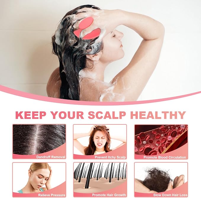 Meartchy Silicone Scalp Massager Shampoo Brush, Scalp Brush - Image 4