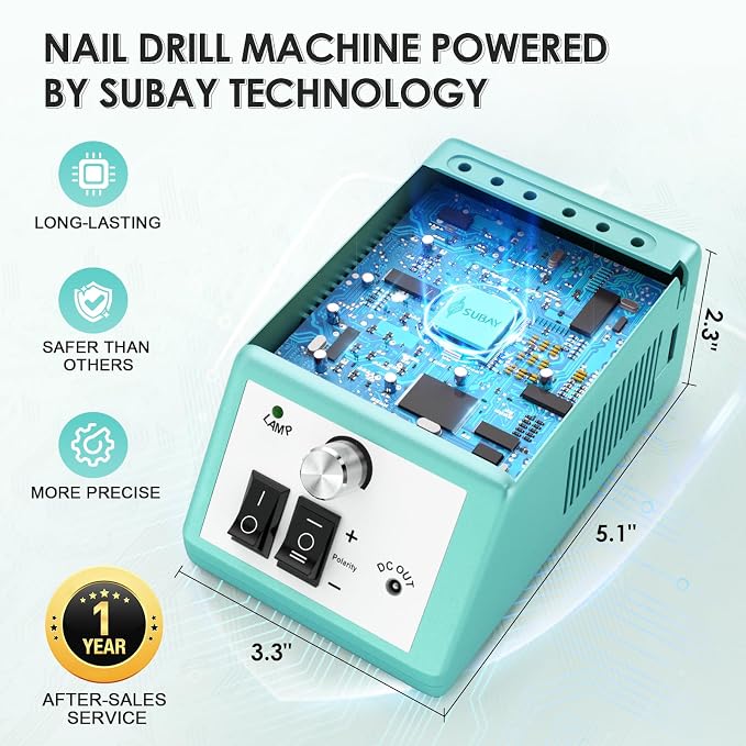 SUBAY Professional Finger Toe Nail Care Electric Nail Drill Machine Manicure - Image 4