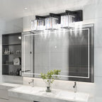Aipsun Black Vanity Light Bathroom Lighting Fixtures 3 Light Crystal Modern - Image 3
