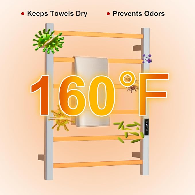 Heated Towel Racks for Bathroom, Wall Mounted Electric Towel Warmer Racks - Image 3