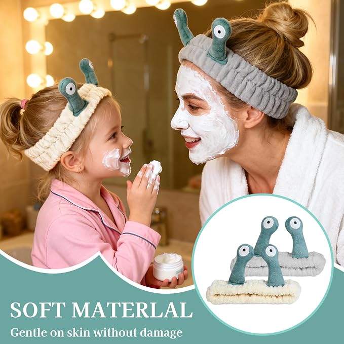 Snail Face Wash Headband Skincare & Wrist Bands - Image 4