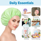 12 PCS Shower Caps for Women, Double Side Waterproof Shower Cap, Reusable - Image 4
