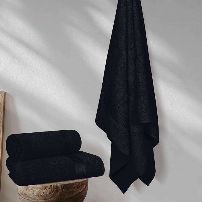 Elvana Home Cotton 2 Pack Oversized Bath Towel Set 28x55 inches, Large Bath - Image 4
