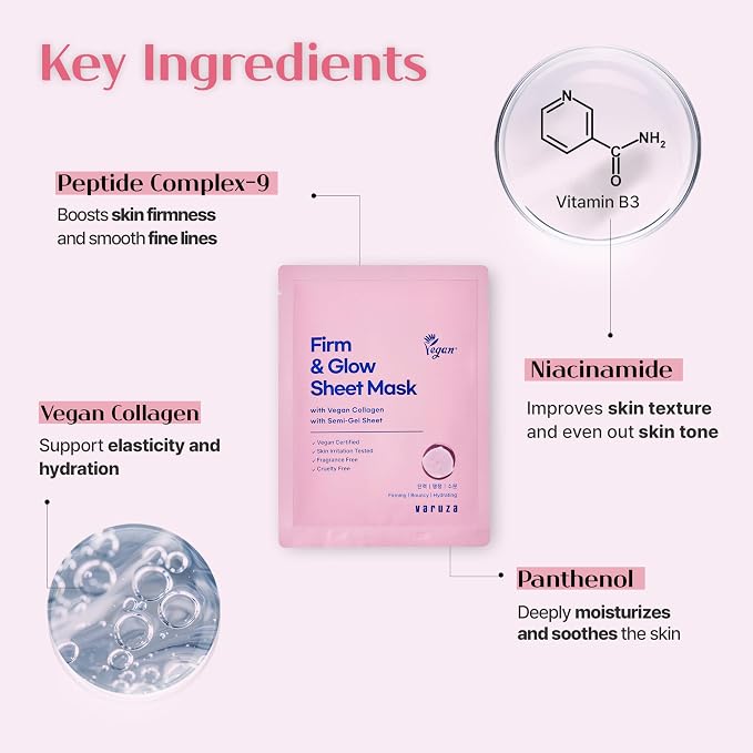 Firm & Glow Sheet Mask with Vegan Collagen Semi-Gel Sheet Biodegradable 100% - Image 4