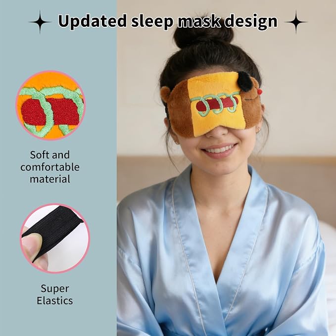 PERFECTSIGHT Sleep Eye Masks, Cute Sleep Eye Cover Lightweight Adjustable - Image 4