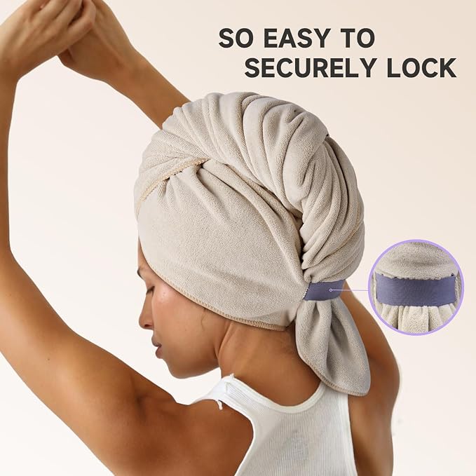 Umisleep 100% Microfiber Hair Towel, Large Curly Hair Towel - Image 2