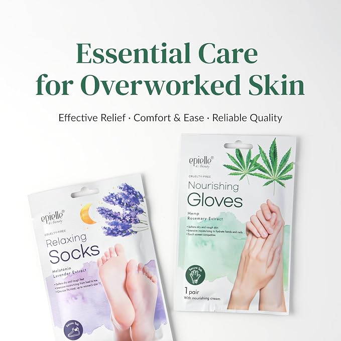 Epielle Relaxing & Nourishing Hand & Foot Masks, Soften Dry, Overworked Skin - Image 8
