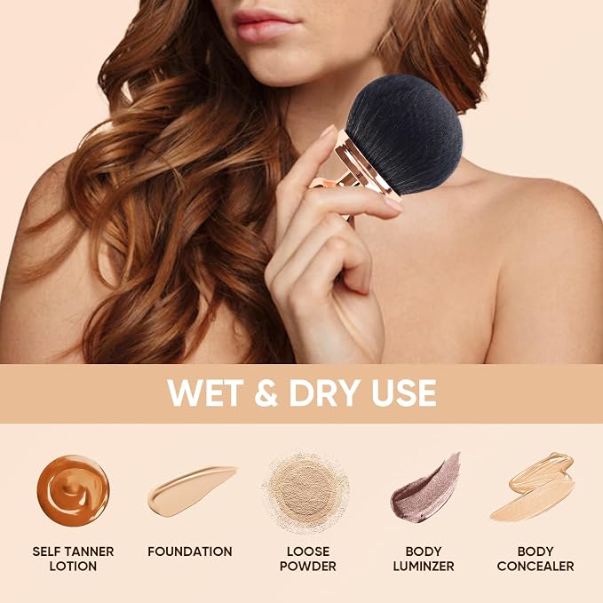 Professional Kabuki Brush, Extra Large Body Makeup Brush, Self Tanner Blend - Image 3