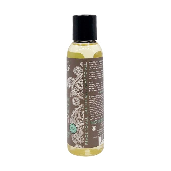 Soothing Touch Peppermint Rosemary Organic Bath, Body & Massage Oil, 4 Fl Oz - Image 3