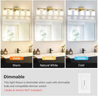 FonmYim Brushed Gold Bathroom Light Fixtures, 5-Light Modern Vanity Light Over - Image 5