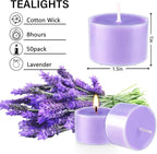 50 Pack Bulk Lavender Scented Tealight Candles in Clear Cup - Image 4