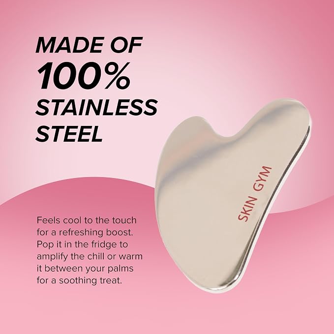 SKIN GYM Cryo Stainless Steel Sculpty Heart Gua Sha, Cooling Facial Massage Tool - Image 5