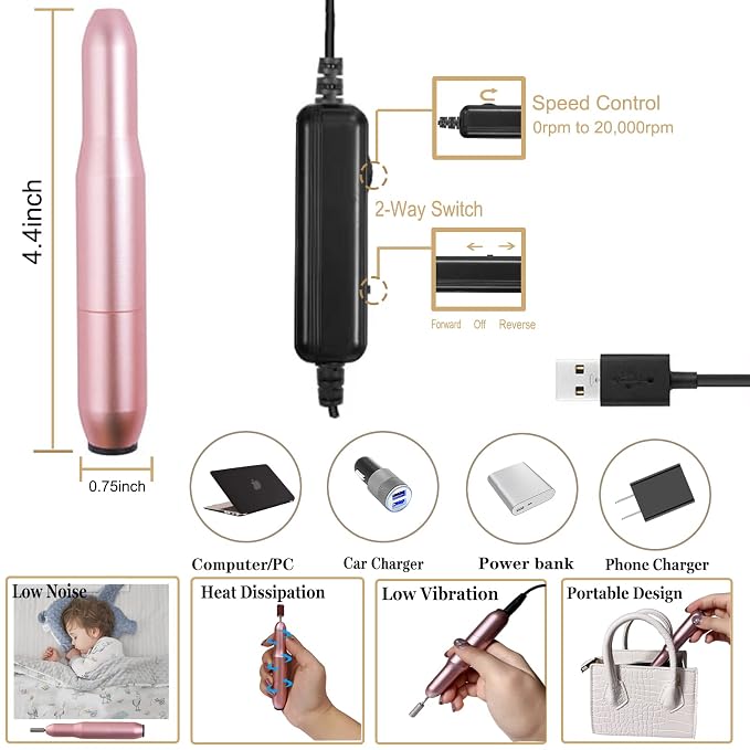 2026 Upgrad 116 PCS Portable Electric Nail Drill - Image 4