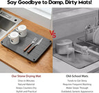 Razborci Stone Dish Drying Mat for Kitchen Counter, Water Absorbing Bathroom - Image 6