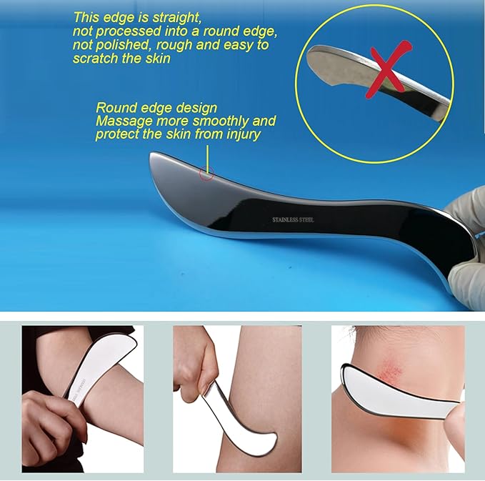 BYYDDIY Stainless Steel Gua Sha Muscle Scraper Scraping Massage Tool Kit - Image 2
