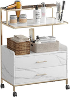 Salon Rolling Trolley with Lockable Wheels Barber Cart with Storage Drawer by Waktavel