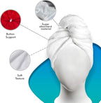KEEPOZ Hair Towel Wrap Quick Dry 100% Cotton Super Absorbent Turban Head Wrap - Image 8