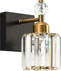 PRESDE 1-Light Bathroom Vanity Light, Modern Black and Gold Wall Sconce by HOME