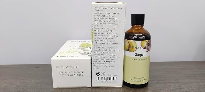 Ginger 3.38fl.oz Essential Oil, PHATOIL Pure Aromatherapy Oils - Image 8