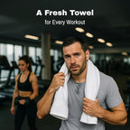 JMR White Bath Towels Bulk Pack of 36 - Image 8