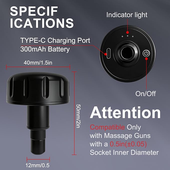 LEERCON Heating Head for Small Massage Gun - Image 2