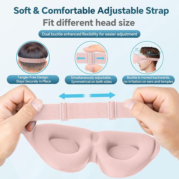 ZGGCD Sleep Mask for Side Sleeper, Light Blocking Sleeping Eye Mask for Women - Image 6