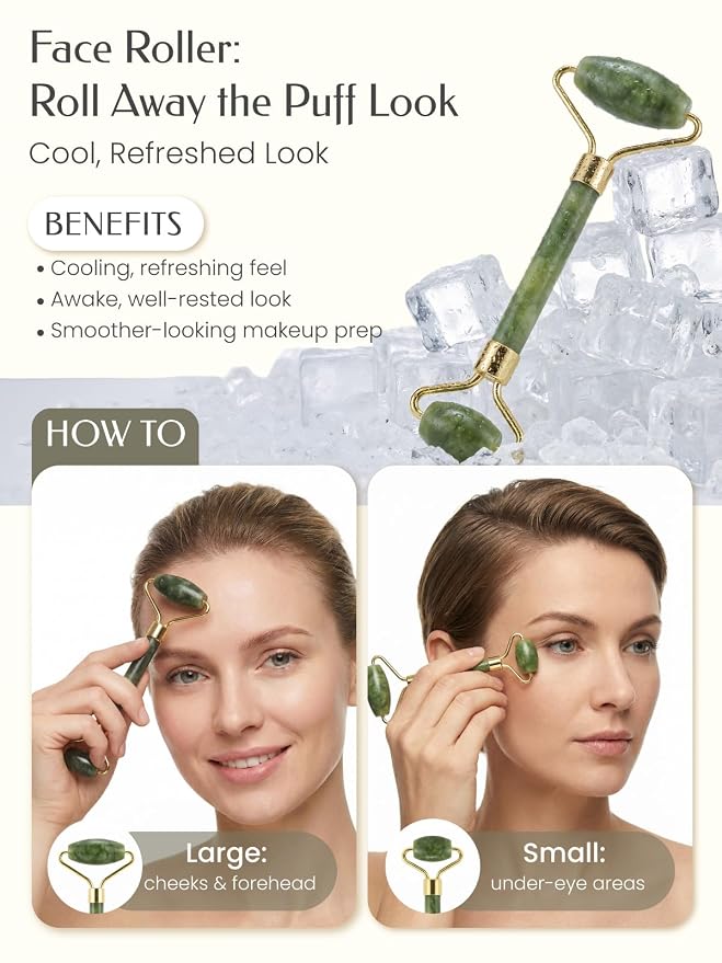 5PCS Face Roller & Gua Sha Facial Tools, Face Massage - Image 3